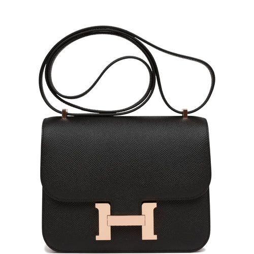 Hermes Constance 18 Black Epsom Rose Gold Hardware
