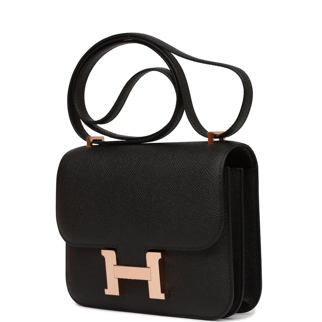 Hermes Constance Mini 18 Bag Noir Epsom Rose Gold HW - Store Fresh