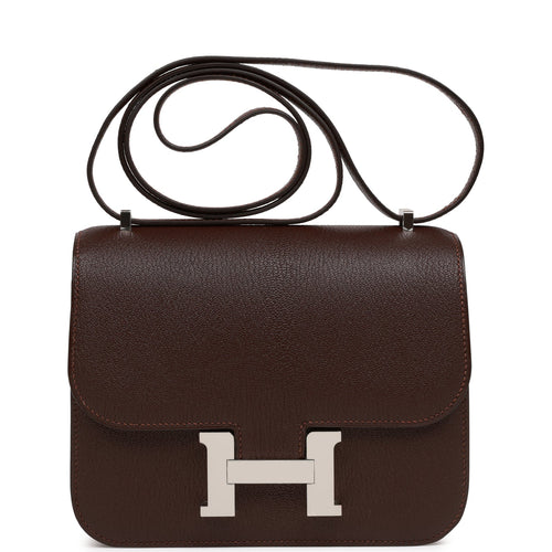 Hermes Constance 18 Havane Verso Chevre Palladium Hardware