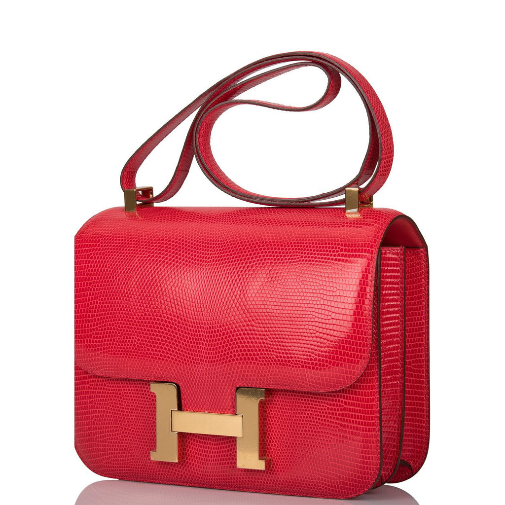 Hermes Constance 24 Rouge H Niloticus Crocodile Gold Hardware