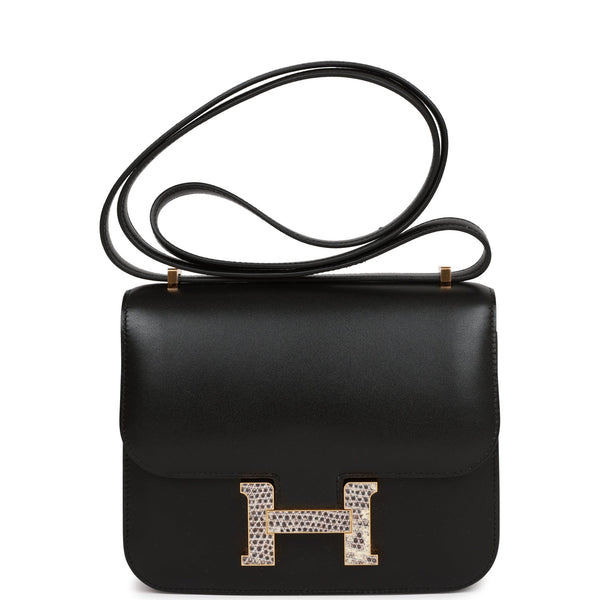 Hermès Constance Mini 18 Limited Edition With Lizard H,Black-NIB