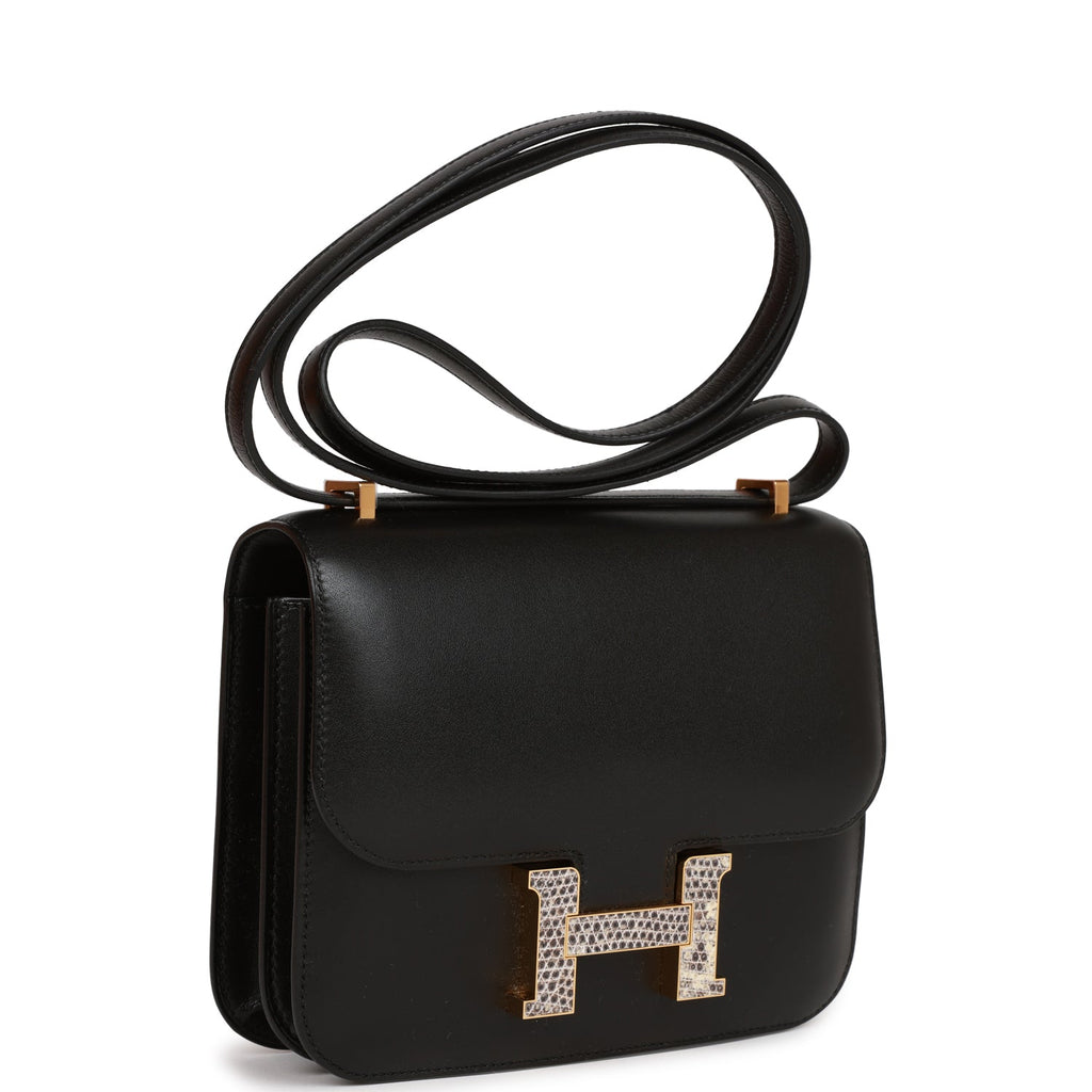 Hermes Mini Constance 18 Bag ck89 Noir Tadelakt Black Enamel PHW