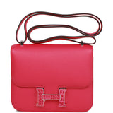 Hermes Constance 18 Rose Mexico Epsom and Alligator Palladium Hardware