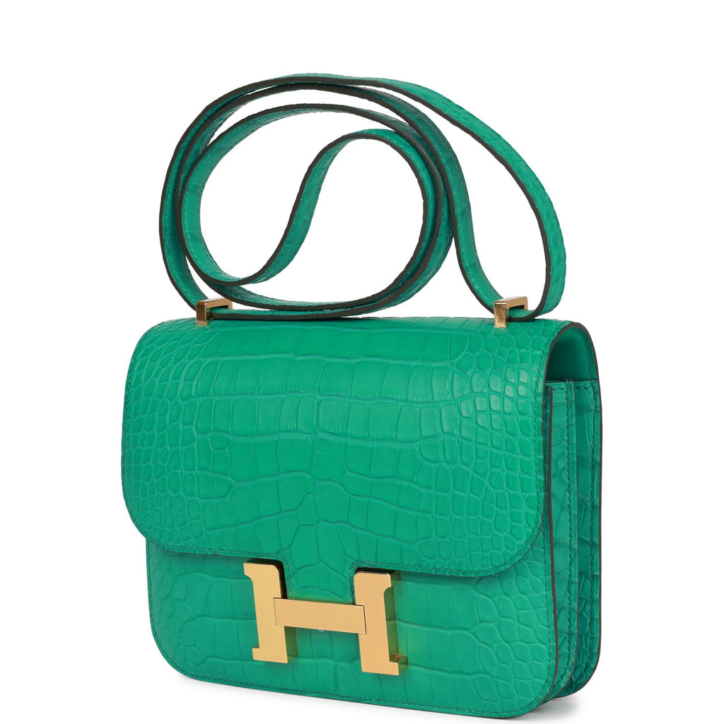 Hermes Constance 18 Vert Jade Matte Alligator Gold Hardware – Madison  Avenue Couture