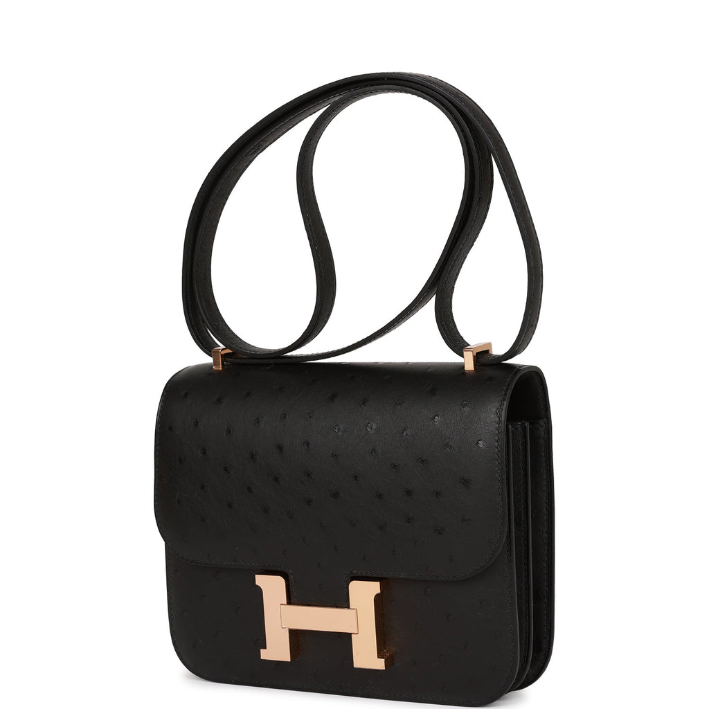 Hermes Constance Mini 18 Rose Pourpre Ostrich Handbag - MAISON de LUXE
