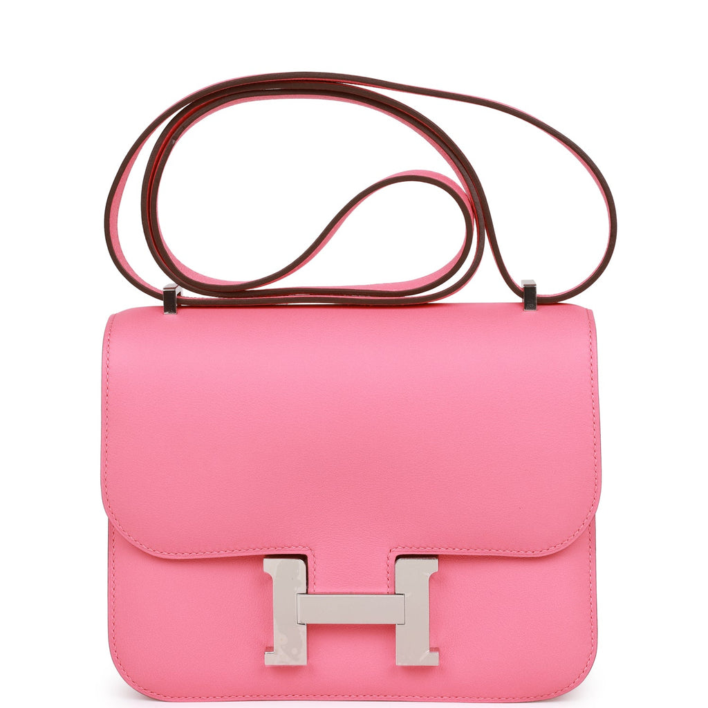 Hermès Constance 18 Rose Azalee Swift Palladium Hardware PHW A