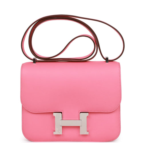 Hermes Constance 18 Rose Azalee Swift Palladium Hardware