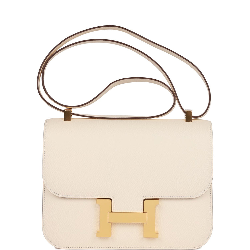 Hermes Constance Bag Epsom Leather Gold Hardware In White