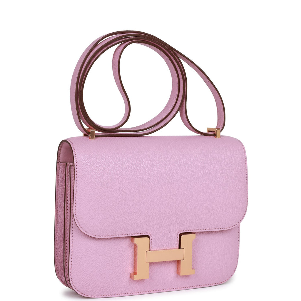 Hermes Constance Bag Rose Lipstick Pink 18 Mini III Veau Tadelakt –  Mightychic