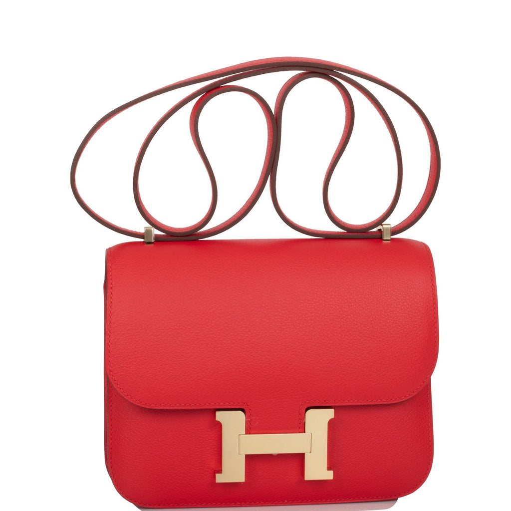 Hermès Constance 18 Rouge de Coeur/Rouge Vif Verso Evercolor Gold Hard —  The French Hunter