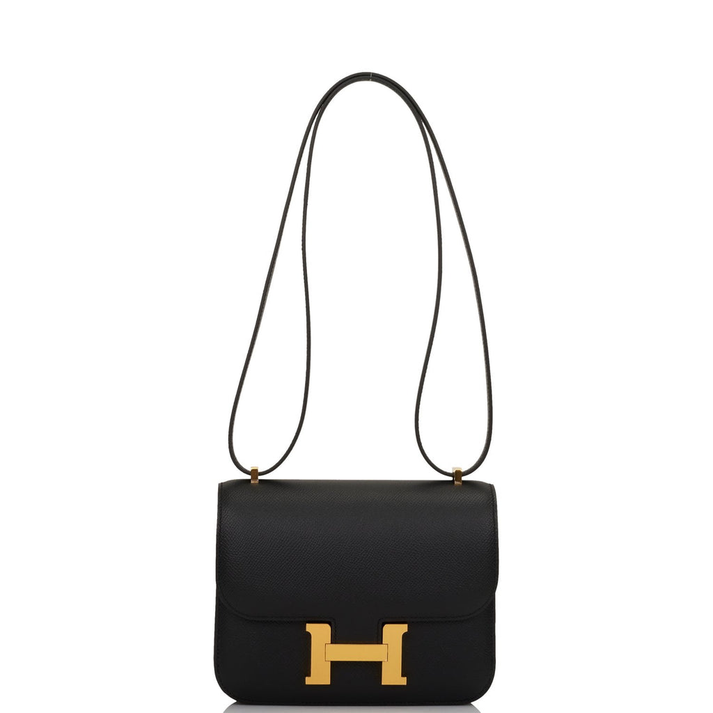 Hermes Constance mini Etoupe grey Epsom leather Rose gold hardware