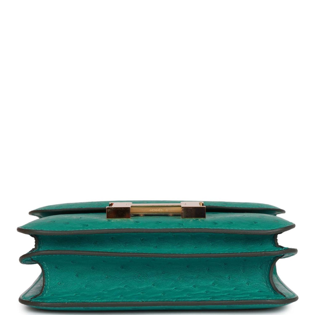 Hermes Constance 18 Vert Verone Ostrich Gold Hardware – Madison Avenue  Couture