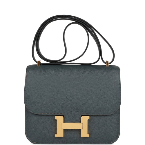 Pre-loved Hermes Constance 18 Bleu Orage Epsom Gold Hardware