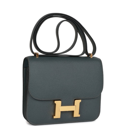 Pre-loved Hermes Constance 18 Bleu Orage Epsom Gold Hardware