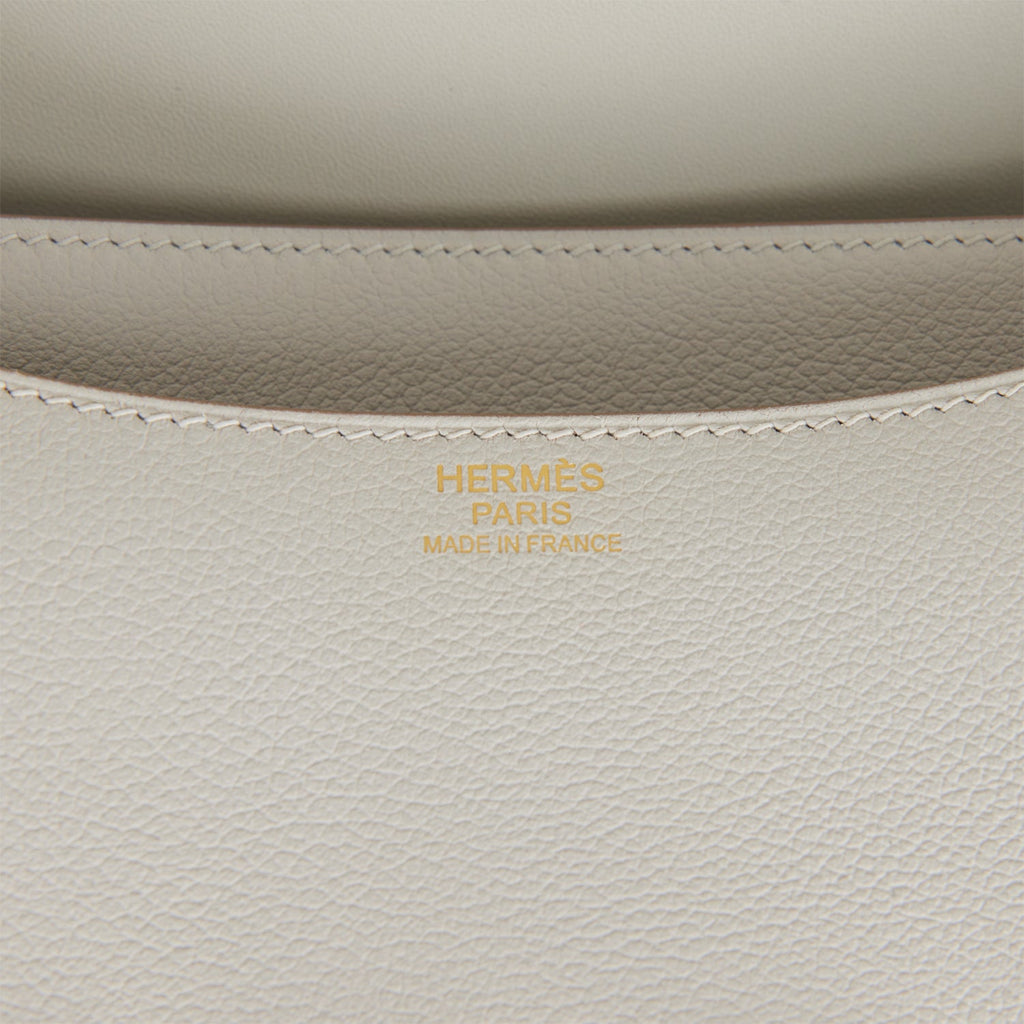 Pre-owned Hermes Constance 24 Gris Perle Evercolor Gold Hardware