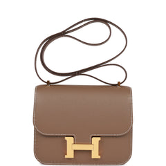 Hermès Constance 18 In Etain Epsom Leather With Gold Hardware