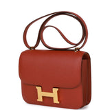 Hermès Constance 18 Rouge de Coeur/Rouge Vif Verso Evercolor Gold Hard —  The French Hunter