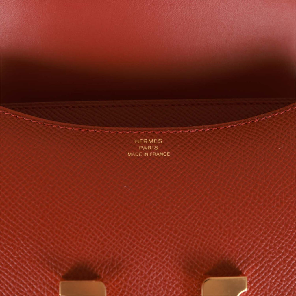 Hermes Constance 18cm Rouge de Coeur Epsom Rubis & GHW