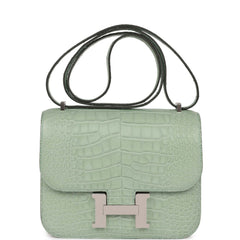 Hermes Constance Mini Green Vert d'eau Crocodile Leather Handbag (OEXZX) 144020004171 Do