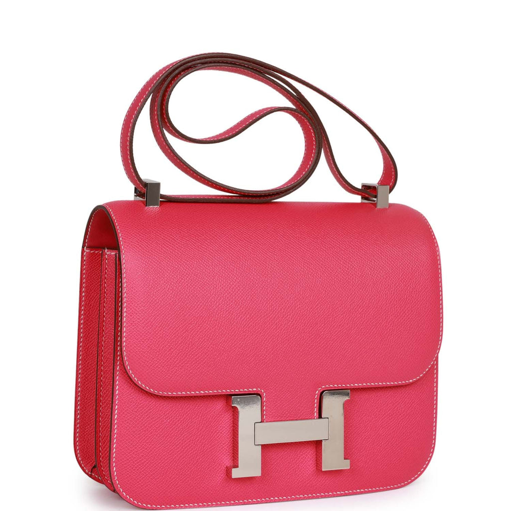 Hermes Constance 24 Rose Tyrien Epsom Palladium Hardware – Madison Avenue  Couture