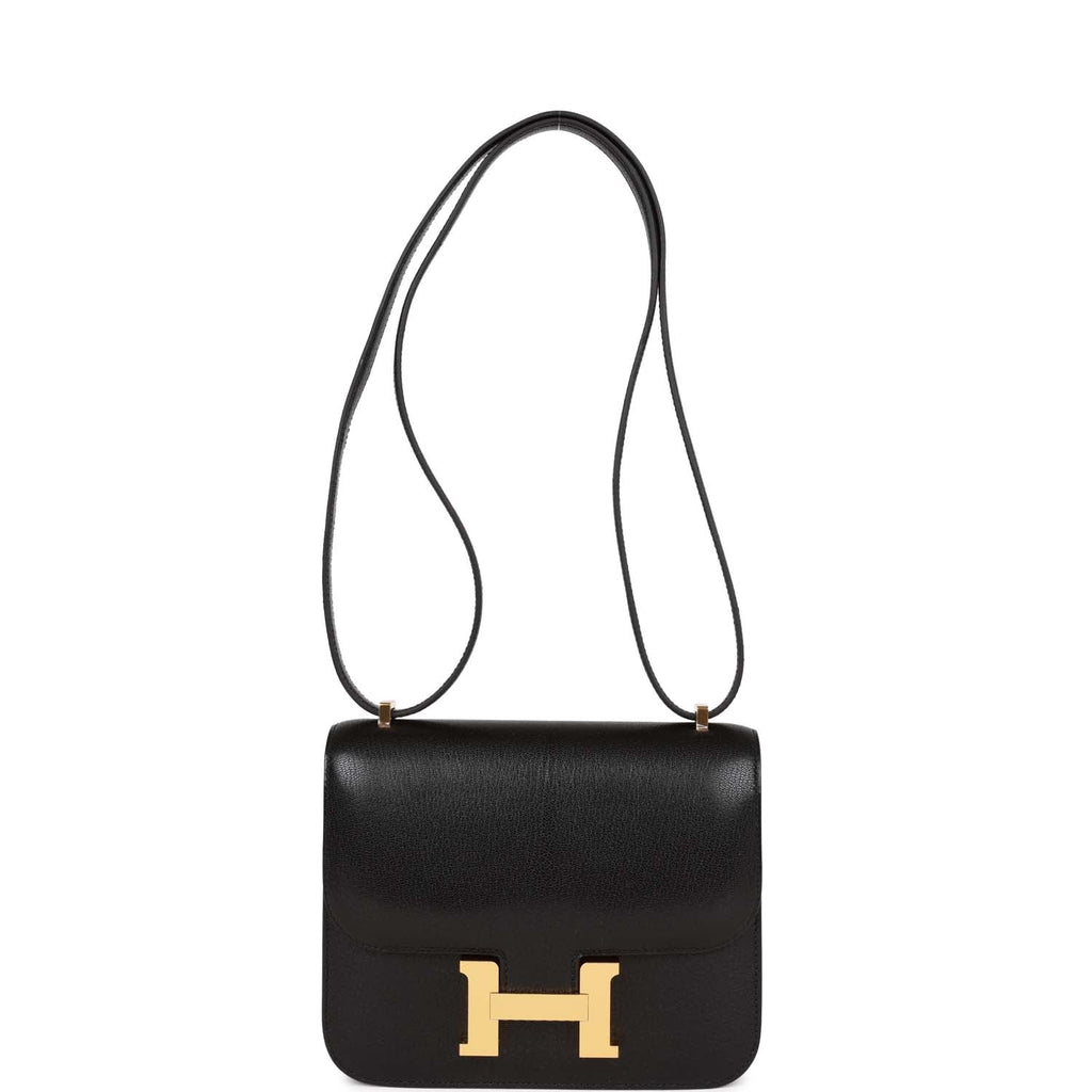 Replica Hermes Constance 18 Handmade Bag In Black Chevre Mysore Leather