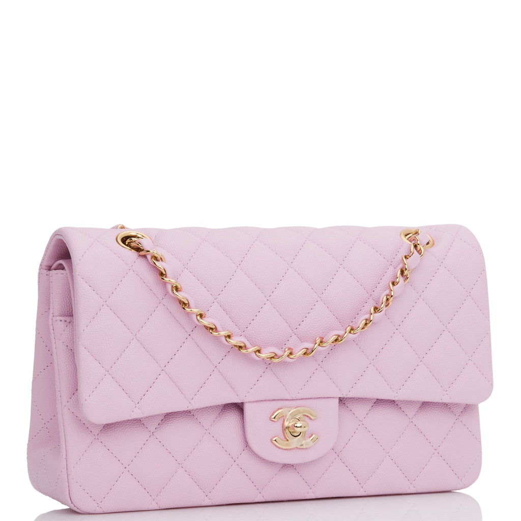 Chanel Classic Small Double Flap 22S Pink Quilted Caviar with