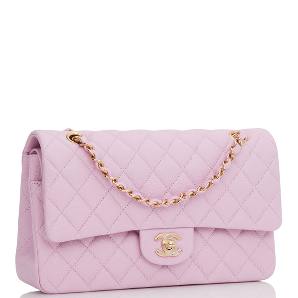 Chanel Rose Clair Caviar Medium Double Flap Bag Light Gold Hardware –  Madison Avenue Couture