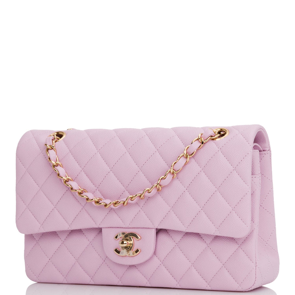 Chanel Classic Flap Handbag Medium 22S Calfskin Pink in Calfskin