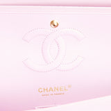 Chanel Medium Classic Double Flap Bag Rose Clair Caviar Light Gold Hardware