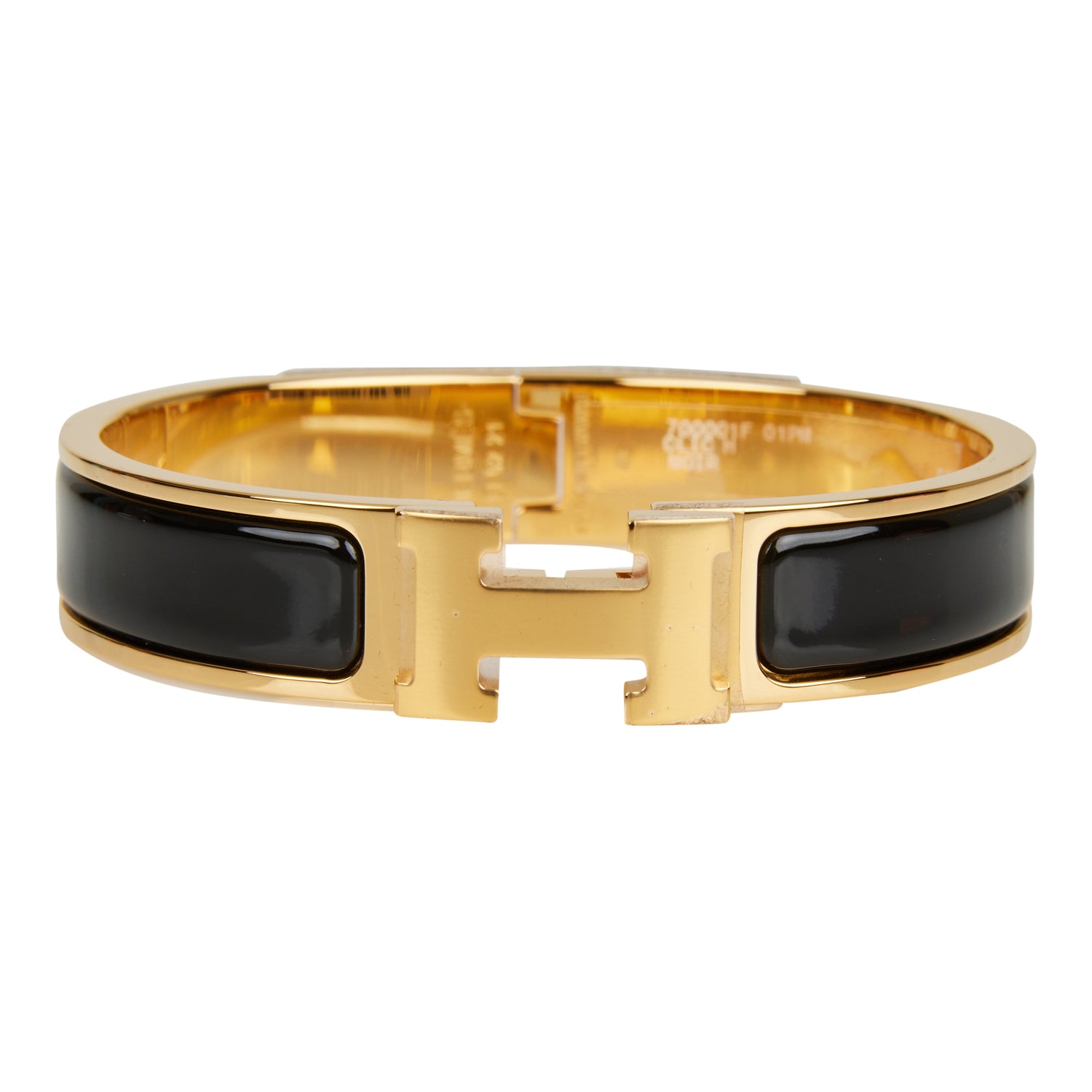 Hermes Black Clic Clac H Narrow Enamel Bracelet PM GHW – Madison Avenue ...