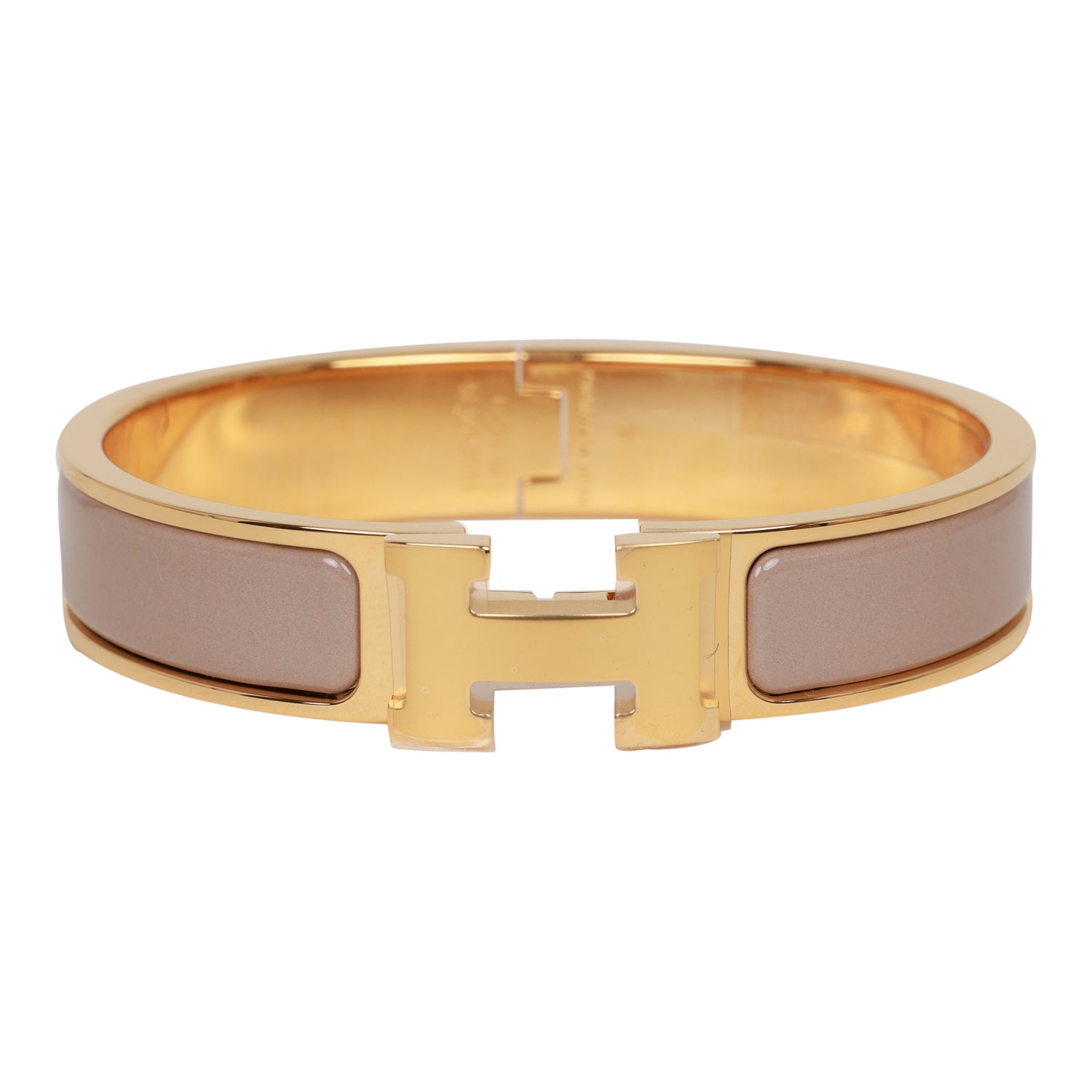 Hermes Marron Glace Clic Clac H Narrow Enamel Bracelet PM GHW – Madison ...