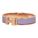 Hermes Lilac Clic Clac H Narrow Enamel Bracelet PM RGHW