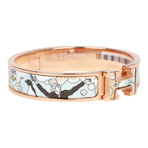 Hermes Dans Les Nuages Clic Clac H Narrow Enamel Bracelet PM RGHW