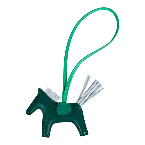 Hermes Malachite/Menthe/Bleu Brume Grigri Horse Rodeo Touch Bag Charm PM