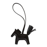 Hermes SO Black Horse Rodeo Lizard Touch Bag Charm PM