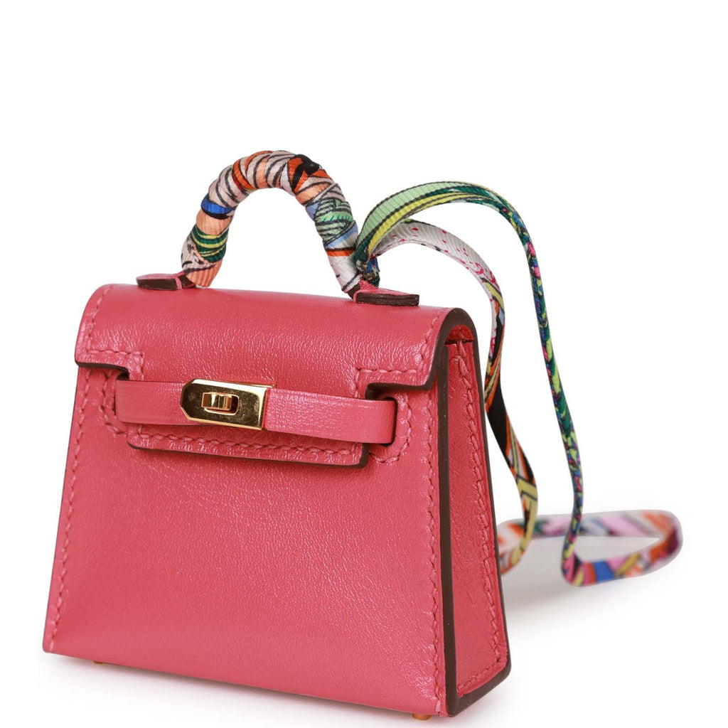 Hermes, Bags, Hermes 2 Micro Kelly Twilly Tadelakt Leather Red Rouge Vif  Silk Twilly Bag