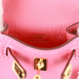 Hermes Mini Kelly Twilly Bag Charm Rose Lipstick Tadelakt Gold Hardware