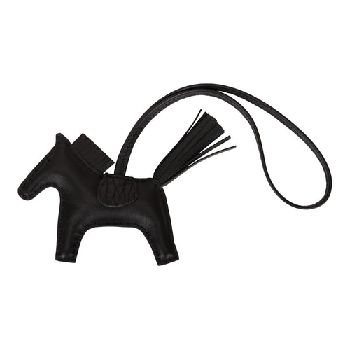 Hermes SO Black Horse Rodeo Bag Charm PM