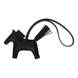 Hermes SO Black Horse Rodeo Touch Bag Charm PM