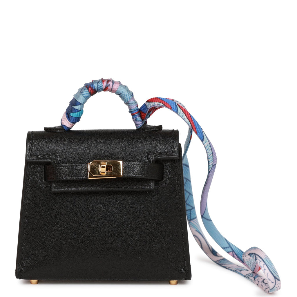 Hermes Black Tadelakt Mini Kelly Twilly Bag Charm – Madison Avenue Couture