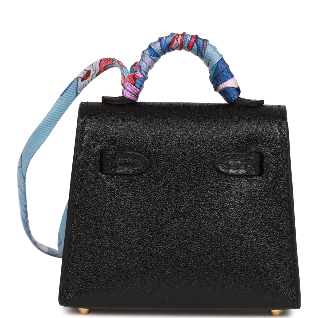 Hermes Black Tadelakt Mini Kelly Twilly Bag Charm – Madison Avenue Couture