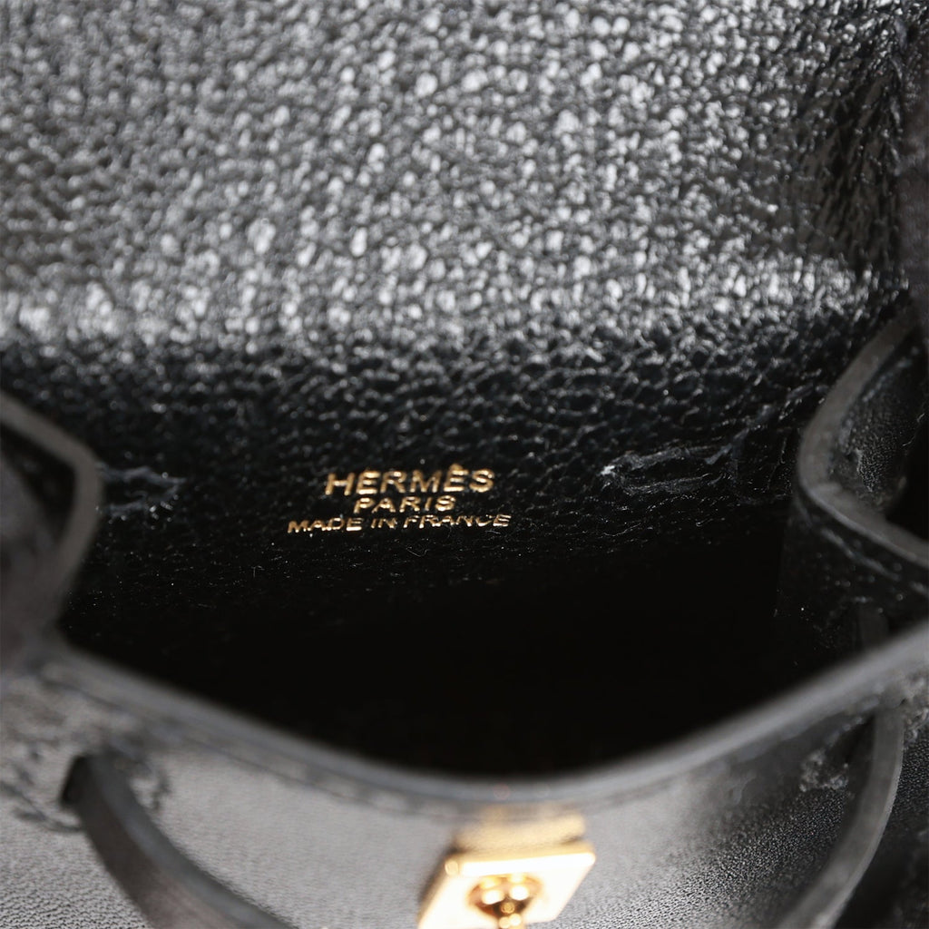 Hermes Black Tadelakt Mini Kelly Twilly Bag Charm