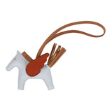Hermes Bleu Brume/Chai/Cuivre Pegasus Horse Rodeo Bag Charm PM