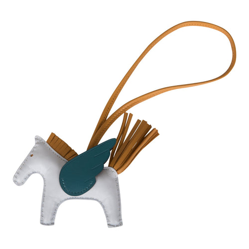 Hermes Bleu Brume/Sesame/Vert Bosphore Pegasus Horse Rodeo Bag Charm PM