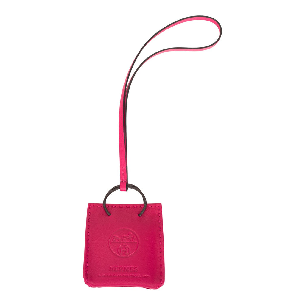 Hermes Rose Mexico Mini Shopping Bag Charm