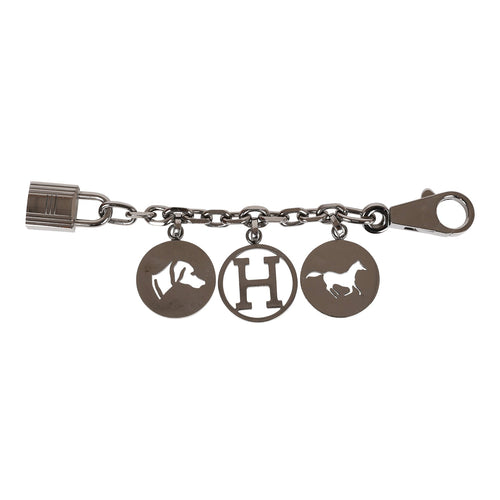 Hermes So Black Noir Rodeo Touch Bag Charm Alligator Key Chain Pom Pom