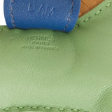 Hermes Vert Criquet/Sesame/Bleu de Malte Grigri Horse Rodeo Bag Charm PM