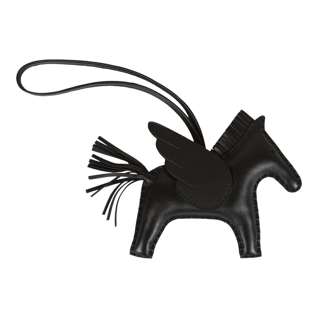 Hermes SO Black Pegasus Horse Rodeo Bag Charm MM