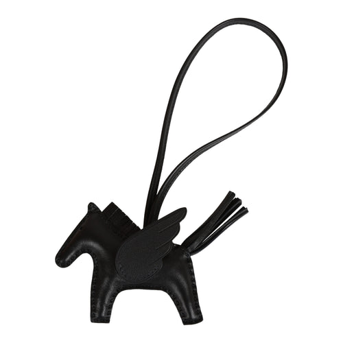 Hermes SO Black Pegasus Horse Rodeo Bag Charm PM