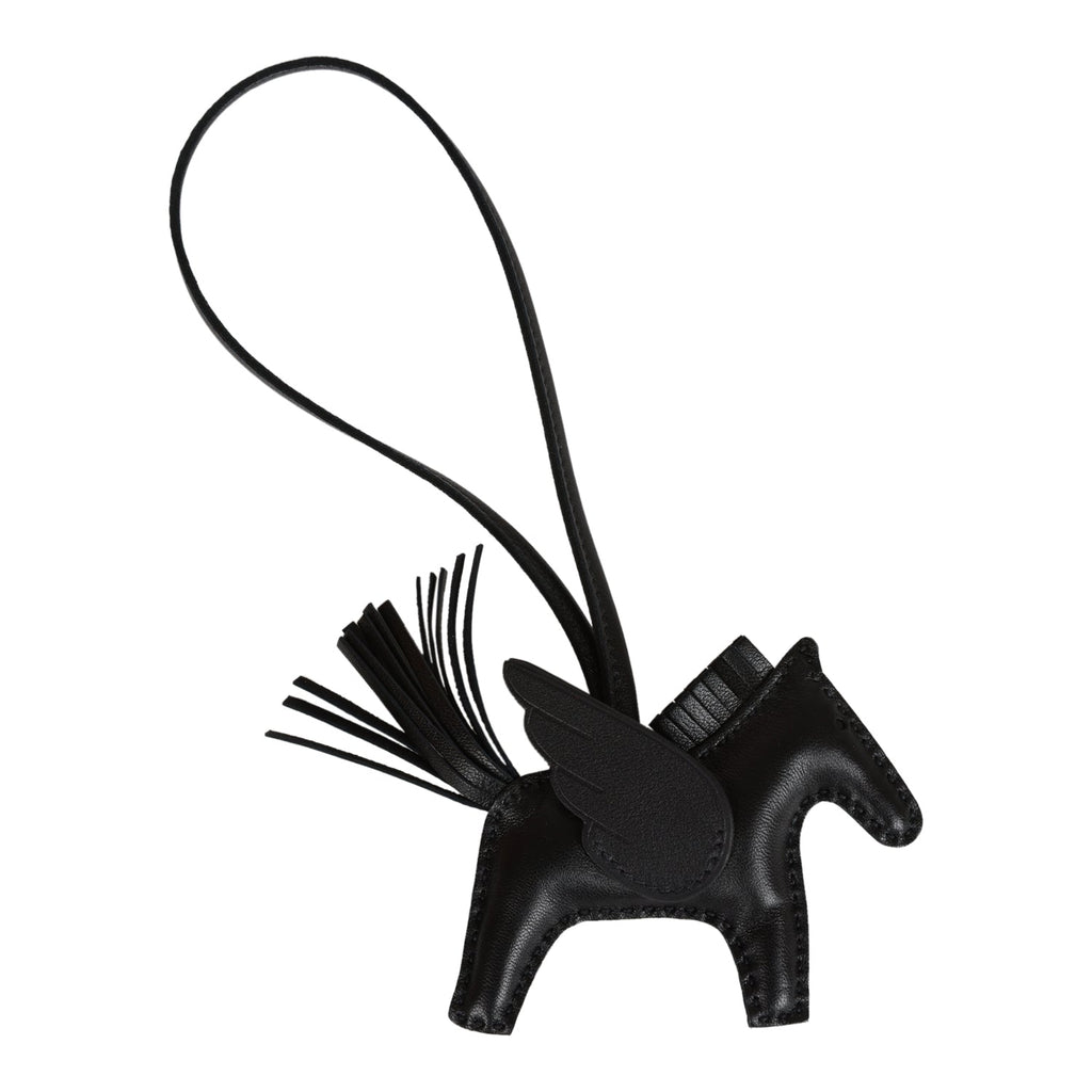 Hermes So Black Rodeo Pegasus Leather Bag Charm PM For Sale at 1stDibs